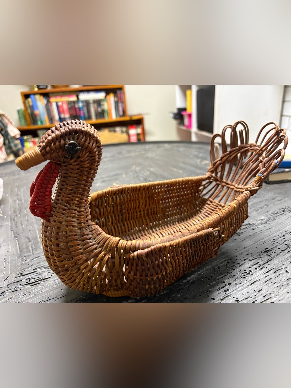 Avon Brown Woven Turkey-Shaped Basket